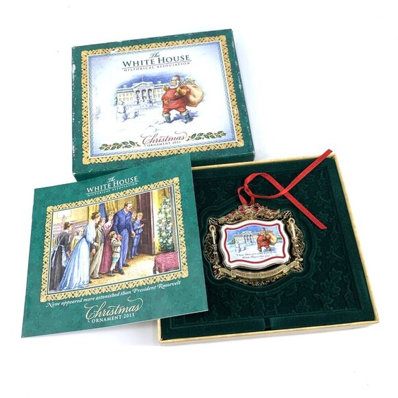 The White House Historical Association Christmas Ornament Roosevelt Metal 2011 - Picture 1 of 3